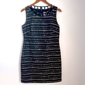 Vince Camuto Black Shift Dress with Multicolor Thread Size 6